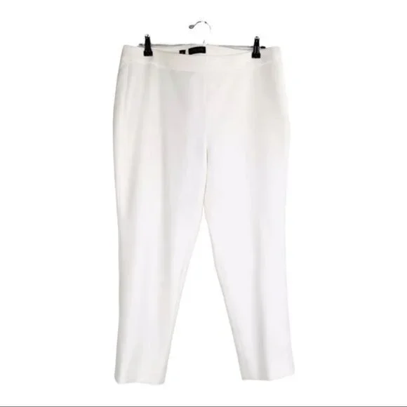 Carlisle Collection Karen Straight Leg Ankle Fully Lined Womens Pants White 12 - Picture 3 of 9